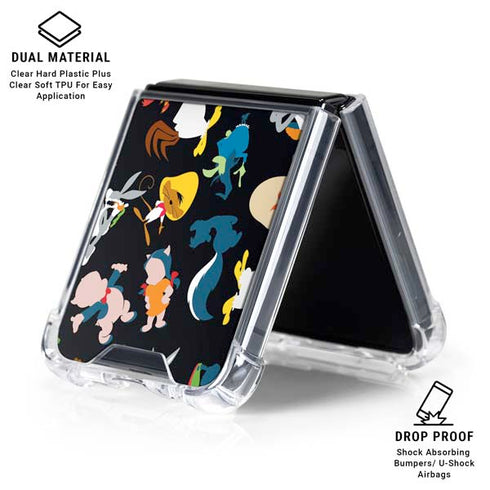 Looney Tunes Identity Pattern Galaxy Z Flip6 Clear Case